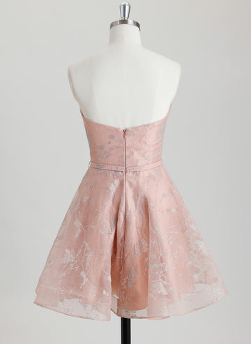 A-line Sweetheart Short Organza Homecoming Dress With Pleated